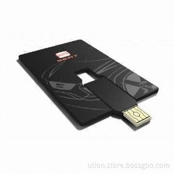 Card-shaped USB Flash Drive with Different Memory Capacities, Free Sample and Package